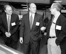 Senator Peter Fitzgerald(center) with Fermilab Director Michael Witherell (left) and physicist Stan Wojcicki