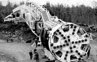 A tunnel boring machine of the type NuMI tunnelers will use