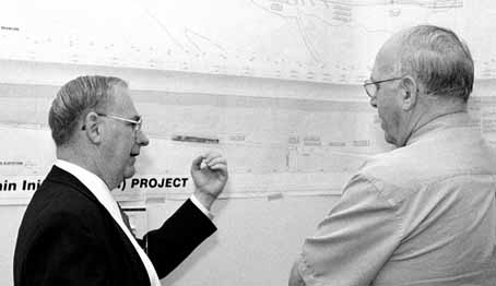 Project Manager Dixon Bogert (left) and Review Commitee member Bill Sproule