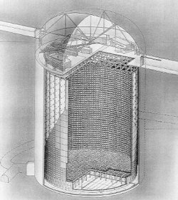 The Super-Kamiokande detector is 41 meters high and 39 meters in diameter.