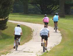 With tens of miles of quiet roads and bike paths Fermilab is a popular destination for bicyclists in the Chicago area.