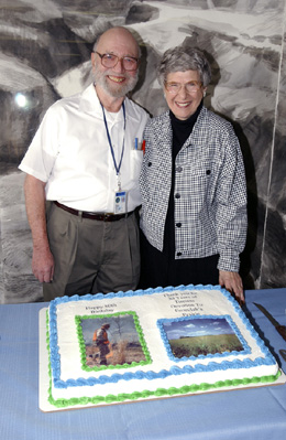 Bob Betz and his wife, Eleanor, enjoyed the dual celebration of Betz's 80th birthday and the prairie restoration project's 30th anniversary.