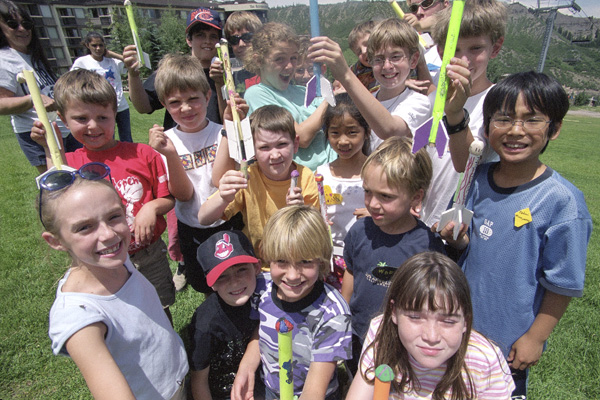 Outreach activities at Snowmass 2001, coordinated by Elizabeth Simmons, produced these happy young faces and many more.