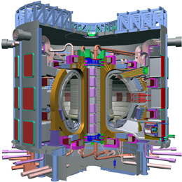 ITER is an experimental fusion reactor that will be designed as a tokamak, a large donut-shaped configuration. The ITER tokamak will use plasma and superconducting magnets to create and maintain controlled fusion reactions.