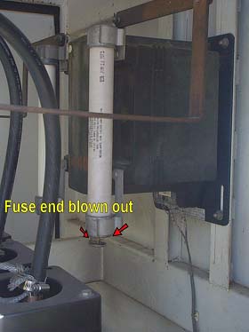 Fuse end blown out