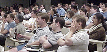 A packed audience listened to the talks at the Career Night last week.