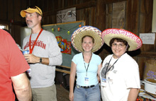 Bill Griffing (left) with Liz May and Minnie Koch at the ES&H fiesta