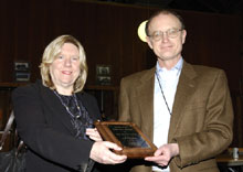 Vicky White and Mike Witherell with the safety award plaque