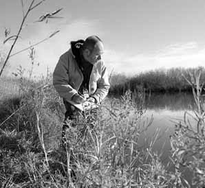 Rod Walton of FESS collects data for the frog study