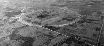 Fermilab was surrounded by farmland while under contruction in 1970