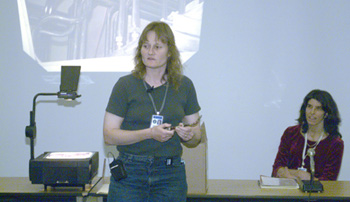 Women scientists and engineers discussed their careers on the Go For It! panel.