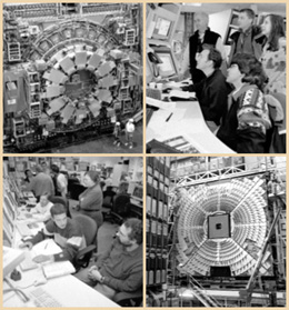 Control rooms at the CDF(top) and DZero(bottom) detectors have been bustling with activity in producing the first physics results from Run II.