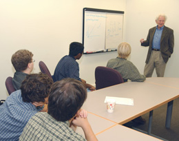 The Altamont students wound up their visit with a special presentation from Leon Lederman.