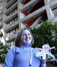 Flat Stanley with Elizabeth Clements in Wilson Hall