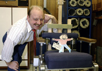 Flat Stanley learns about Neutron Cancer therapy with Radiation Therapist, Brian Pientauk.
