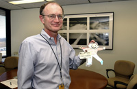 Flat Stanley meets Fermilab Director, Mike Witherell