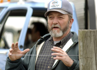 Don Hanson, describes his role as herdsman for Fermilab's American Bison.