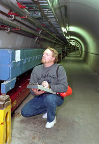 Technician Greg Lawrence coordinates magnet replacements for Fermilab's accelerators.