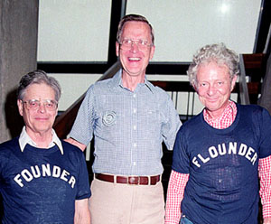 Phil Livdahl (center), Robert Wilson (left), and Leon Lederman