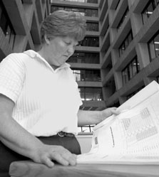 Elaine McCluskey, of Fermilab Facilities and Engineering Services Section is in charge of Wilson Hall's renovation project