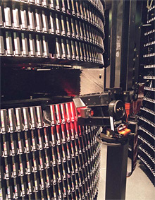 Data is stored on tapes in Central Mass Storage.