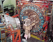 CDF silicon vertex detector being installed in 2001